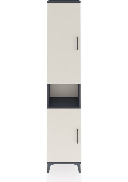 Arges Dolap 4 Raflı 2 Kapaklı Tek Askılı 44X30X221 Antrasit-Aytaşı