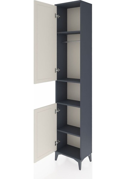 Arges Dolap 4 Raflı 2 Kapaklı Tek Askılı 44X30X221 Antrasit-Aytaşı fırsatları