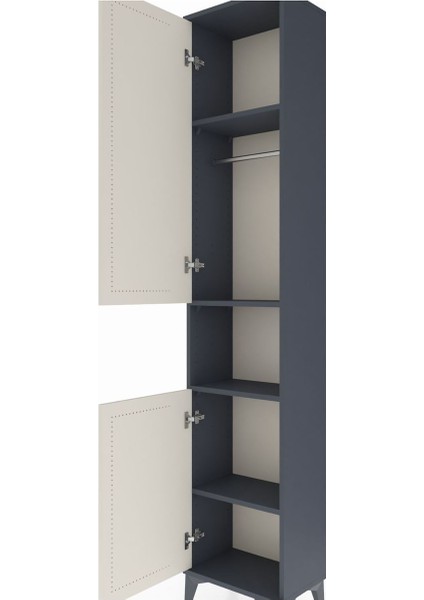 Arges Dolap 4 Raflı 2 Kapaklı Tek Askılı 44X30X221 Antrasit-Aytaşı indirimleri
