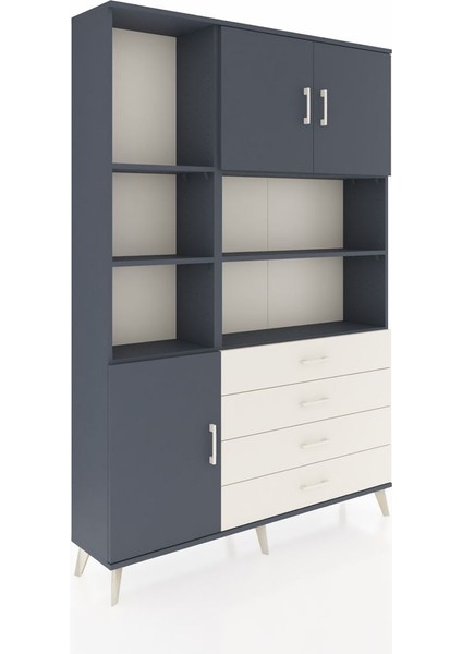 Arges Dolap 8 Raflı 4 Çekmeceli 3 Kapaklı 132X30X195 Antrasit-Antrasit/aytaşı fiyatları