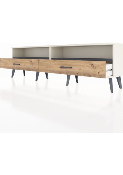 Arges Tv Ünitesi 2 Raflı 2 Çekmeceli 176X30X51 Aytaşı-Antrasit/çam fırsatları