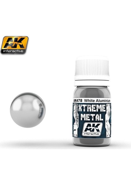 Ak 478 30 Ml. Beyaz Alüminyum Rengi, Xtreme Metal Serisi Model Boyası