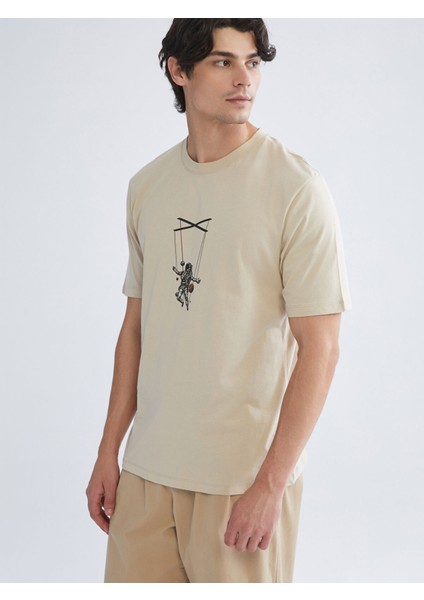 Yeni Sezon Bisiklet Yaka Baskılı Penye Erkek Tişört
