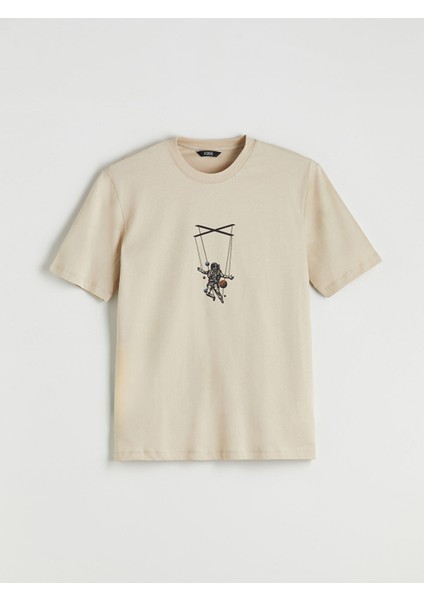 Yeni Sezon Bisiklet Yaka Baskılı Penye Erkek Tişört indirimleri