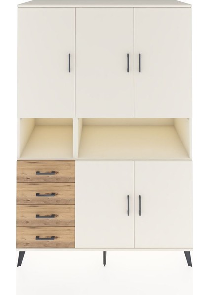 Kronos Dolap 7 Raflı 4 Çekmeceli 5 Kapaklı 132X59X195 Aytaşı-Aytaşı/çam
