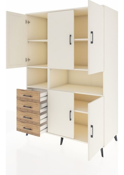Kronos Dolap 7 Raflı 4 Çekmeceli 5 Kapaklı 132X59X195 Aytaşı-Aytaşı/çam modelleri
