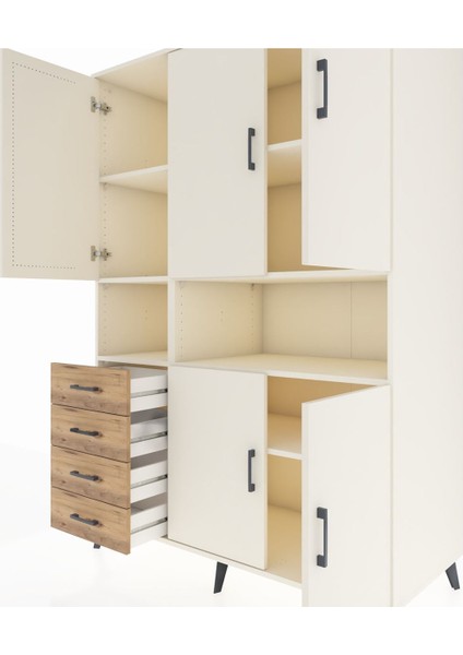 Kronos Dolap 7 Raflı 4 Çekmeceli 5 Kapaklı 132X59X195 Aytaşı-Aytaşı/çam fırsatları