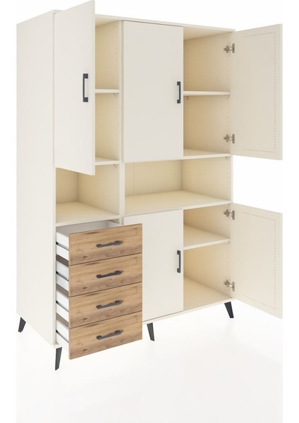 Kronos Dolap 7 Raflı 4 Çekmeceli 5 Kapaklı 132X59X195 Aytaşı-Aytaşı/çam indirimleri