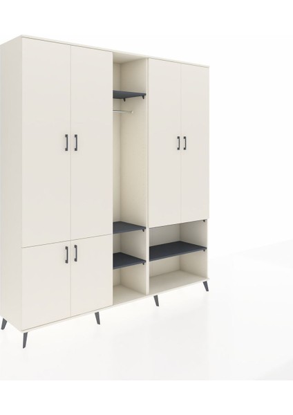 Hyperion Dolap 15 Raflı 5 Kapaklı Tek Askılı 220X44X243 Aytaşı-Aytaşı/antrasit fiyatları