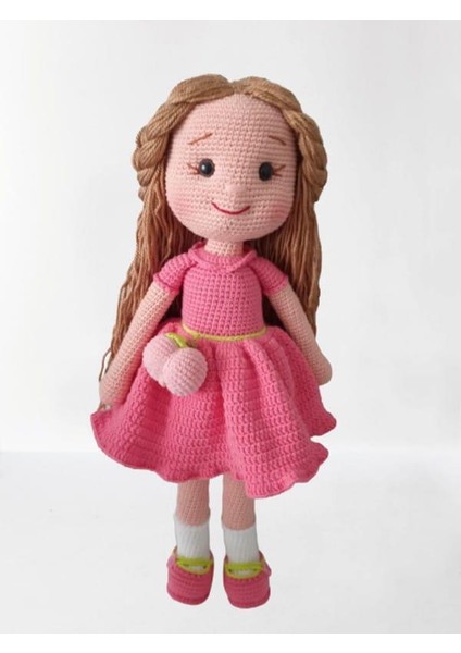 Şeftali Güzeli Bebek Amigurumi Organik Oyuncak