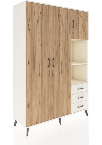 Hyperion Dolap 5 Raflı 3 Çekmeceli Tek Askılı 132X44X195 Aytaşı-Çam/aytaşı fiyatları