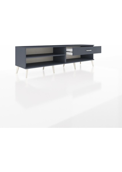 Hyperion Tv Ünitesi Tek Raflı Tek Çekmeceli 176X44X51 Antrasit-Antrasit/antrasit indirimleri