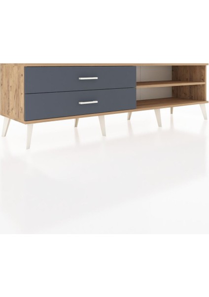 Hyperion Tv Ünitesi Tek Raflı 2 Çekmeceli 176X44X51 Çam-Çam/antrasit fiyatları