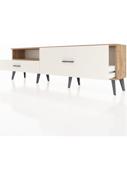 Arges Tv Ünitesi Tek Raflı 2 Çekmeceli 176X30X51 Çam-Çam/aytaşı fırsatları