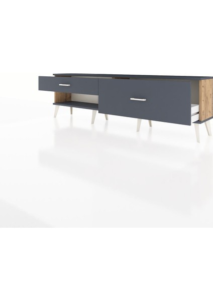Arges Tv Ünitesi 2 Çekmeceli 176X30X51 Çam-Antrasit/antrasit modelleri