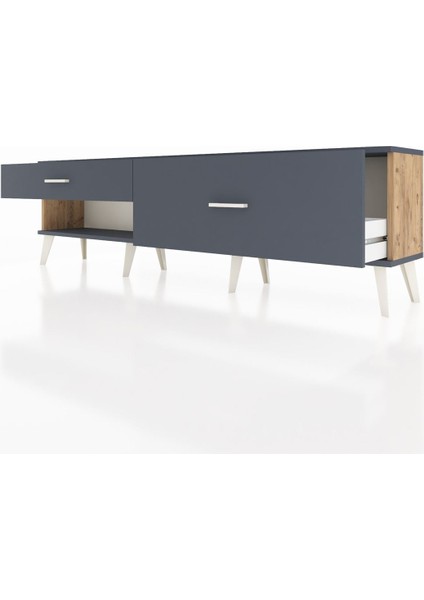 Arges Tv Ünitesi 2 Çekmeceli 176X30X51 Çam-Antrasit/antrasit fırsatları