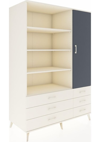 Kronos Dolap 8 Raflı 6 Çekmeceli Tek Kapaklı 132X59X195 Aytaşı-Antrasit/aytaşı fiyatları