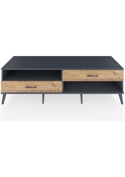 Kronos Tv Ünitesi Tek Raflı 2 Çekmeceli 176X59X51 Antrasit-Antrasit/çam