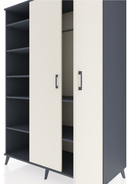 Kronos Dolap 7 Raflı 2 Kapaklı Tek Askılı 132X59X195 Antrasit-Aytaşı/antrasit fırsatları