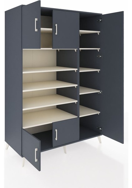 Kronos Dolap 11 Raflı 5 Kapaklı 132X59X195 Antrasit-Antrasit/aytaşı indirimleri