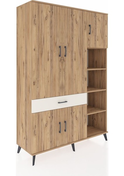 Hyperion Dolap 10 Raflı Tek Çekmeceli 5 Kapaklı 132X44X195 Çam-Çam/aytaşı fiyatları