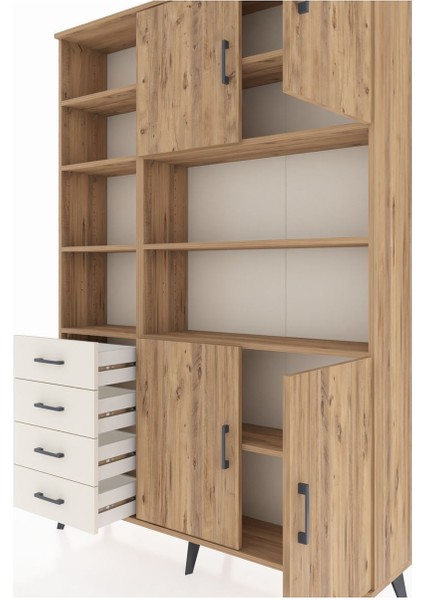 Arges Dolap 9 Raflı 4 Çekmeceli 4 Kapaklı 132X30X195 Çam-Çam/aytaşı fırsatları