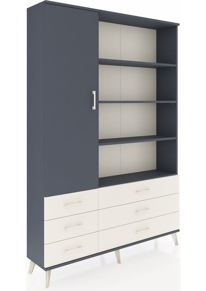 Arges Dolap 8 Raflı 6 Çekmeceli Tek Kapaklı 132X30X195 Antrasit-Antrasit/aytaşı fiyatları