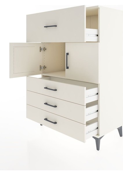 Hyperion Dolap Tek Raflı 4 Çekmeceli 2 Kapaklı 88X44X134 Aytaşı-Aytaşı fırsatları