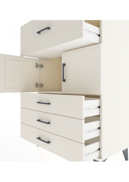 Hyperion Dolap Tek Raflı 4 Çekmeceli 2 Kapaklı 88X44X134 Aytaşı-Aytaşı indirimleri