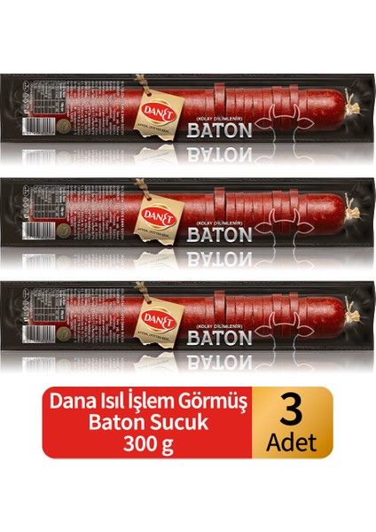 Dana Baton Sucuk Isıl Işlem Görmüş 300 G x 3 Adet