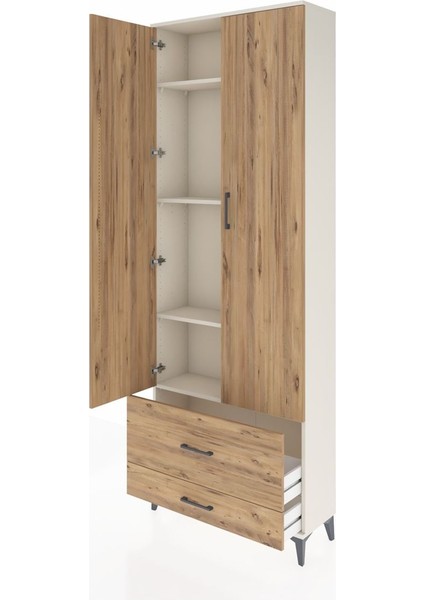 Arges Dolap 4 Raflı 2 Çekmeceli 2 Kapaklı 88X30X243 Aytaşı-Çam fırsatları