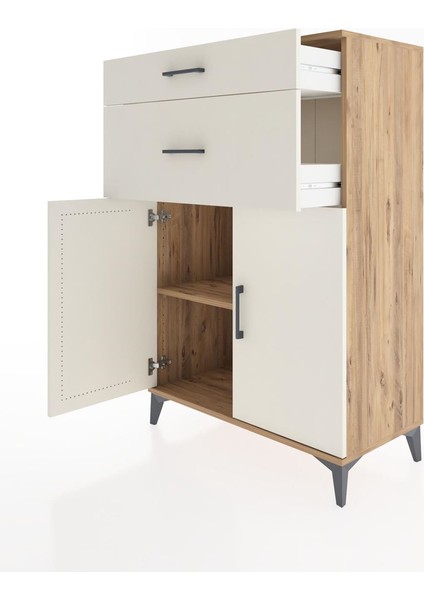 Hyperion Dolap Tek Raflı 2 Çekmeceli 2 Kapaklı 88X44X134 Çam-Aytaşı fırsatları
