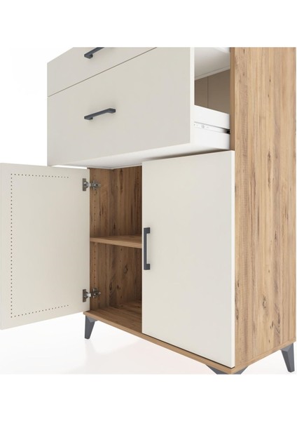 Hyperion Dolap Tek Raflı 2 Çekmeceli 2 Kapaklı 88X44X134 Çam-Aytaşı indirimleri