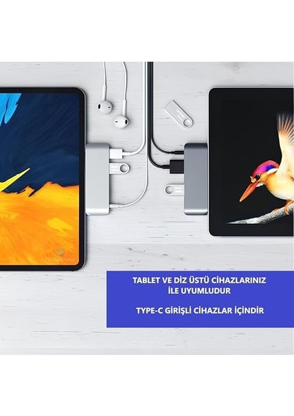 Type C Hub (4 Port), 85W Pd Type-C Port 4K 30HZ Veya 1080P 60HZ Hdmı, 1 Adet USB 3.0 Port Şarj ve Veri Transfer, 3.5mm Jak Kulaklık Ses Grişi, MacBook Pro/air/ipad/ Vb. Uyumlu fiyatları