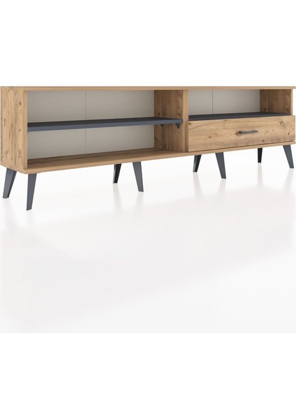 Arges Tv Ünitesi 2 Raflı Tek Çekmeceli 176X30X51 Çam-Antrasit/çam fiyatları