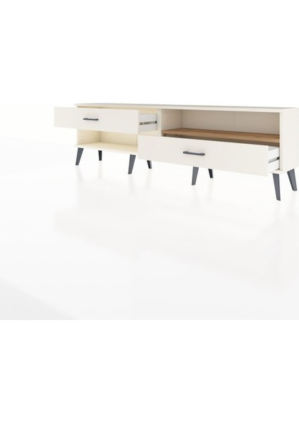 Arges Tv Ünitesi Tek Raflı 2 Çekmeceli 176X30X51 Aytaşı-Çam/aytaşı modelleri
