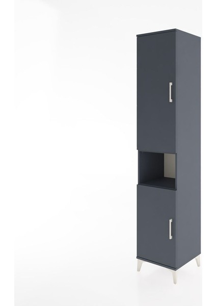Hyperion Dolap 4 Raflı 2 Kapaklı Tek Askılı 44X44X221 Antrasit-Antrasit modelleri