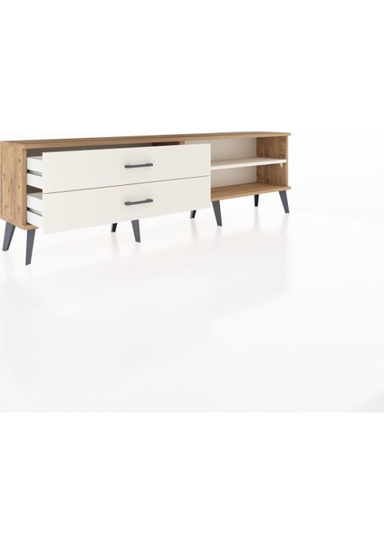 Arges Tv Ünitesi Tek Raflı 2 Çekmeceli 176X30X51 Çam-Aytaşı/aytaşı indirimleri