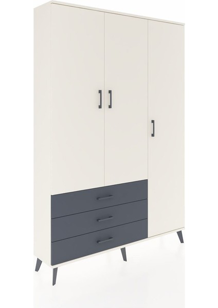 Arges Dolap 6 Raflı 3 Çekmeceli Tek Askılı 132X30X195 Aytaşı-Aytaşı/antrasit fiyatları