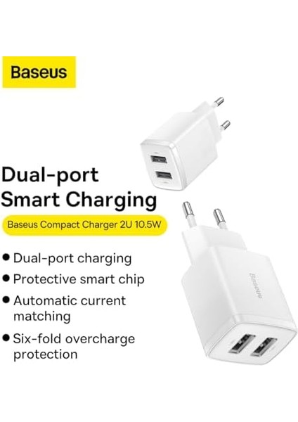 Compact 10.5W Şarj Cihazı Beyaz modelleri