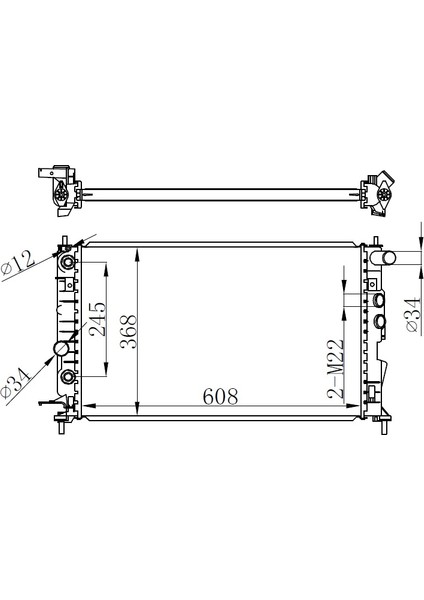 RADYATÖR VECTRA B AC KLİMASIZ MEK OTOM BRAZİNG 608X358X26 1300159 1300160 1300180 1300185