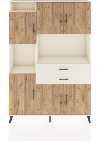 Arges Dolap 8 Raflı 2 Çekmeceli 6 Kapaklı 132X30X195 Aytaşı-Çam/aytaşı