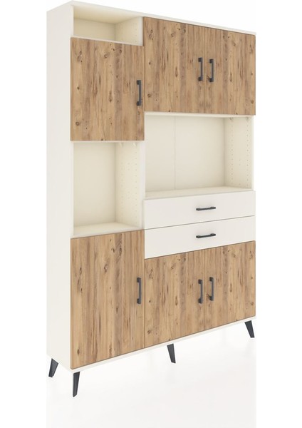 Arges Dolap 8 Raflı 2 Çekmeceli 6 Kapaklı 132X30X195 Aytaşı-Çam/aytaşı fiyatları