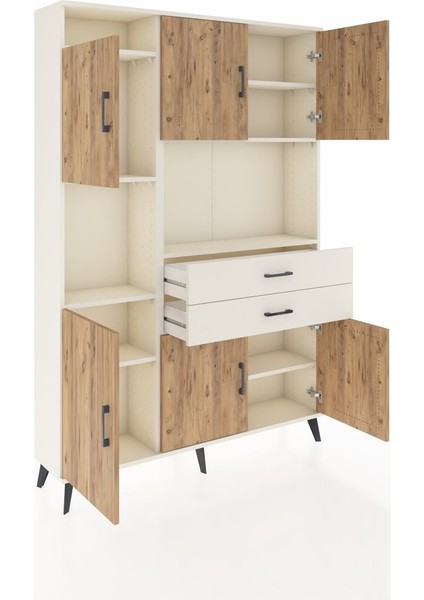 Arges Dolap 8 Raflı 2 Çekmeceli 6 Kapaklı 132X30X195 Aytaşı-Çam/aytaşı indirimleri