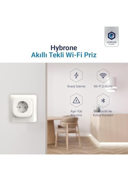 Akım Korumalı Wi-Fi Akıllı Priz, Enerji Izleme, Çocuk Kilidi, 16 Amper, Uygulama ile Uzaktan Kontrol fiyatları