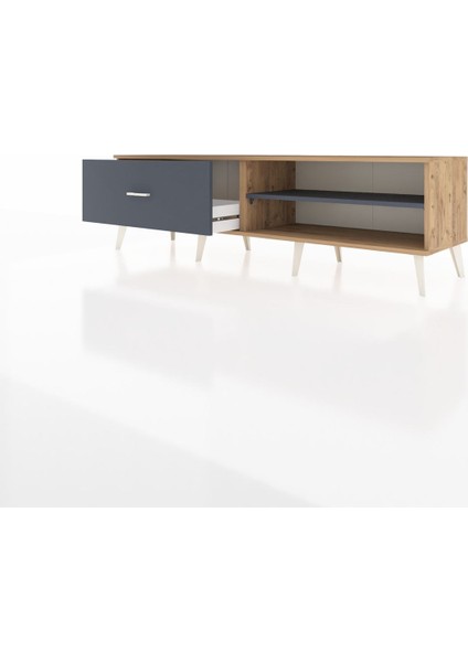 Hyperion Tv Ünitesi Tek Raflı Tek Çekmeceli 176X44X51 Çam-Antrasit/antrasit modelleri