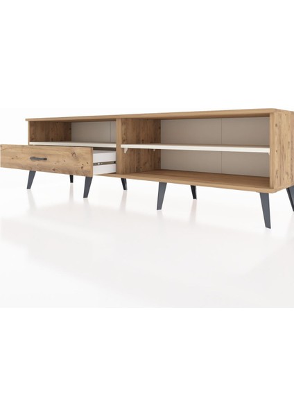 Hyperion Tv Ünitesi 2 Raflı Tek Çekmeceli 176X44X51 Çam-Aytaşı/çam fırsatları