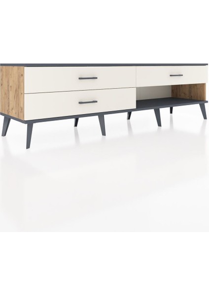 Hyperion Tv Ünitesi 3 Çekmeceli 176X44X51 Çam-Antrasit/aytaşı fiyatları