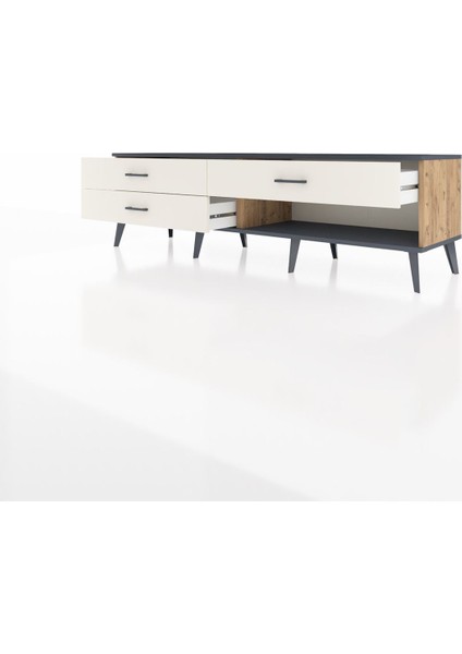 Hyperion Tv Ünitesi 3 Çekmeceli 176X44X51 Çam-Antrasit/aytaşı modelleri