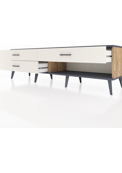 Hyperion Tv Ünitesi 3 Çekmeceli 176X44X51 Çam-Antrasit/aytaşı fırsatları